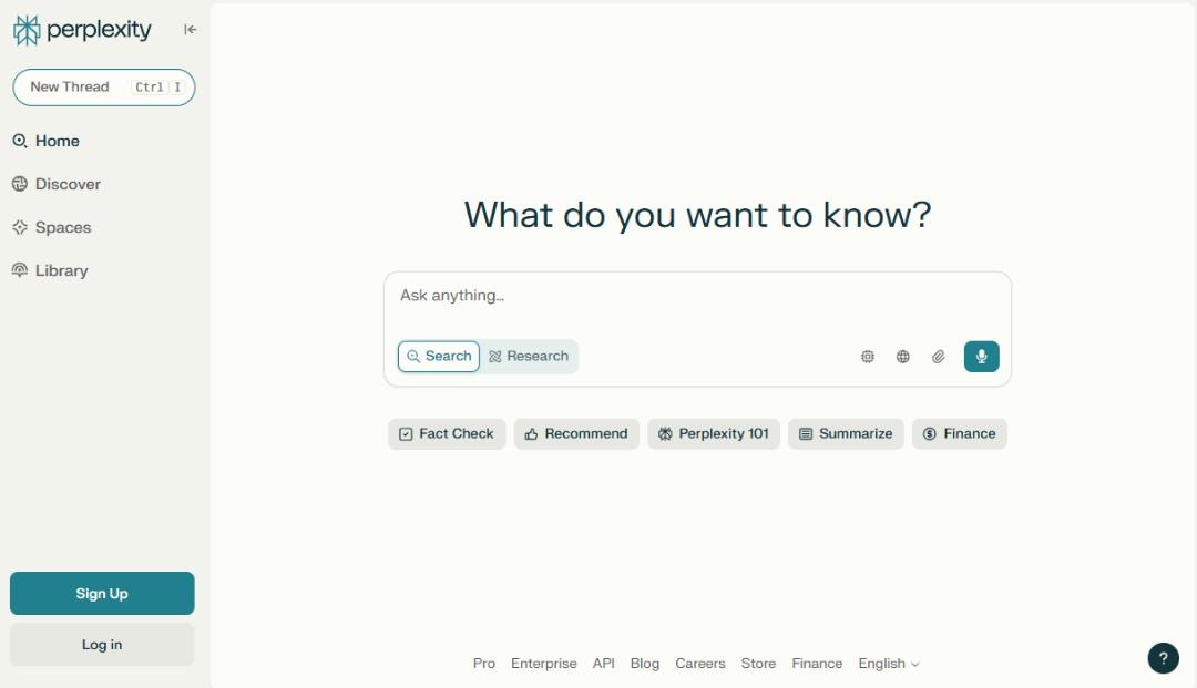 Perplexity AI research assistant