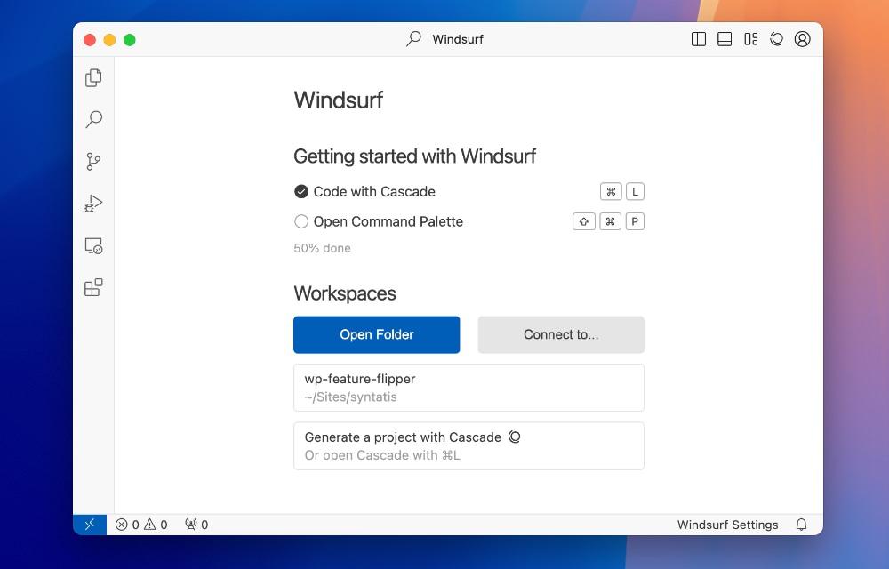 Windsurf editor screenshot.