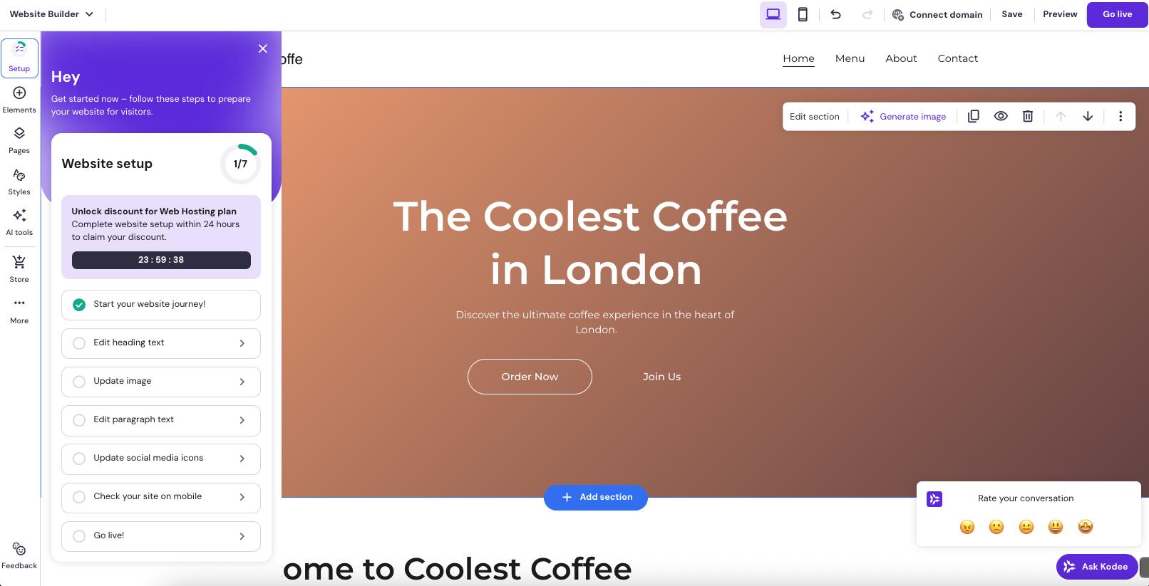 Build your first Website Using AI